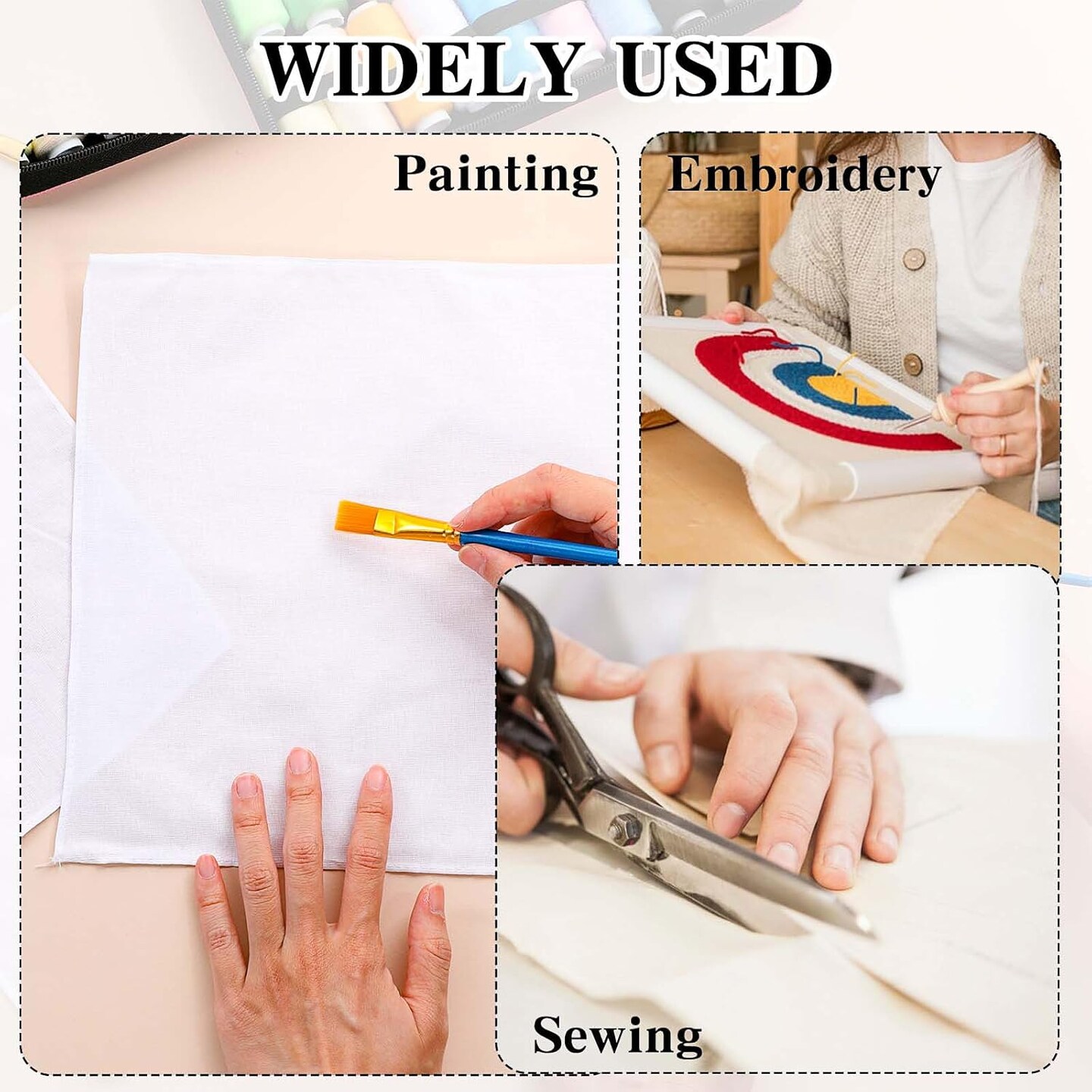 100 Pieces 10 x 10 Inches Cotton Fabric Precut Fabric Solid Colors