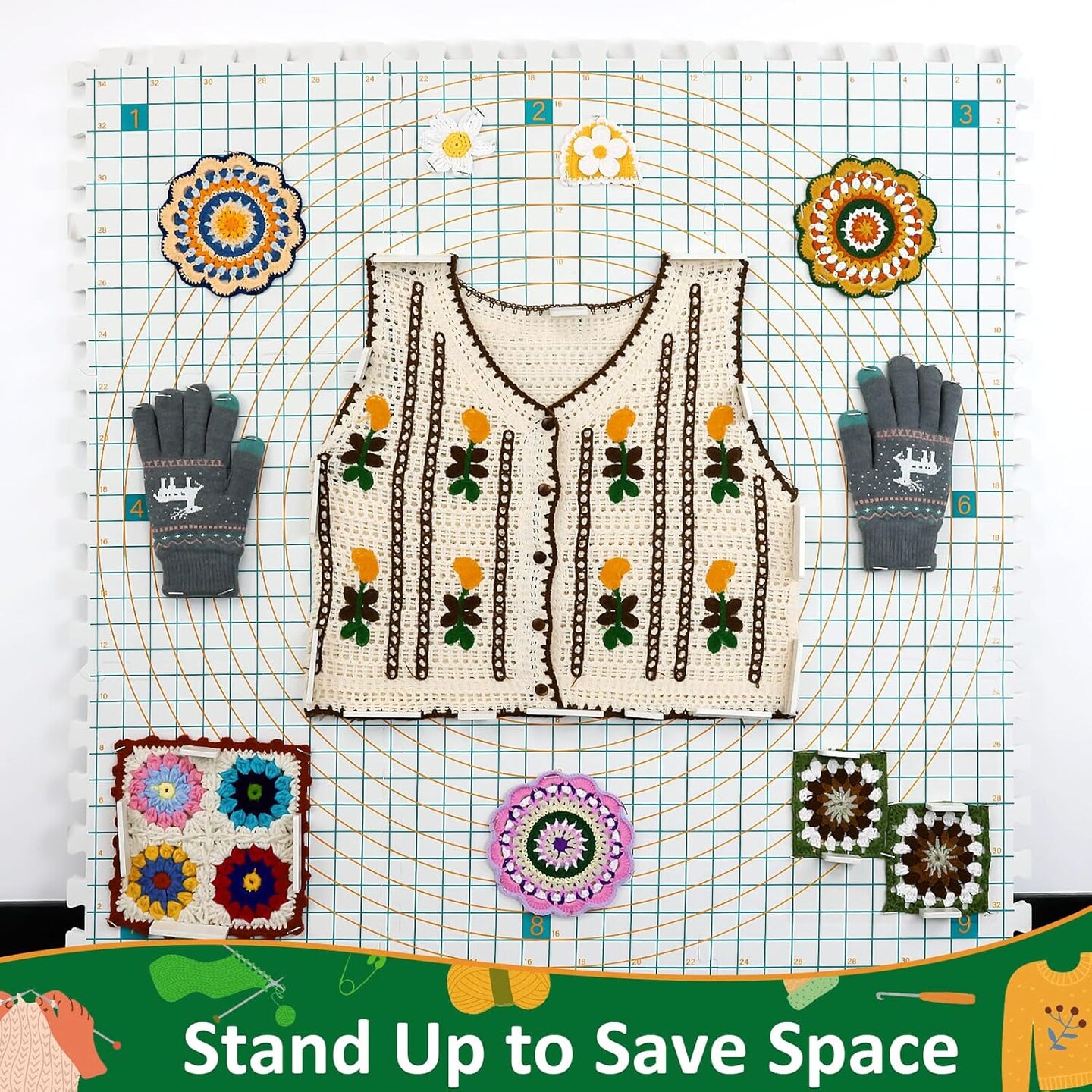 9 Pcs Blocking Mats for Knitting