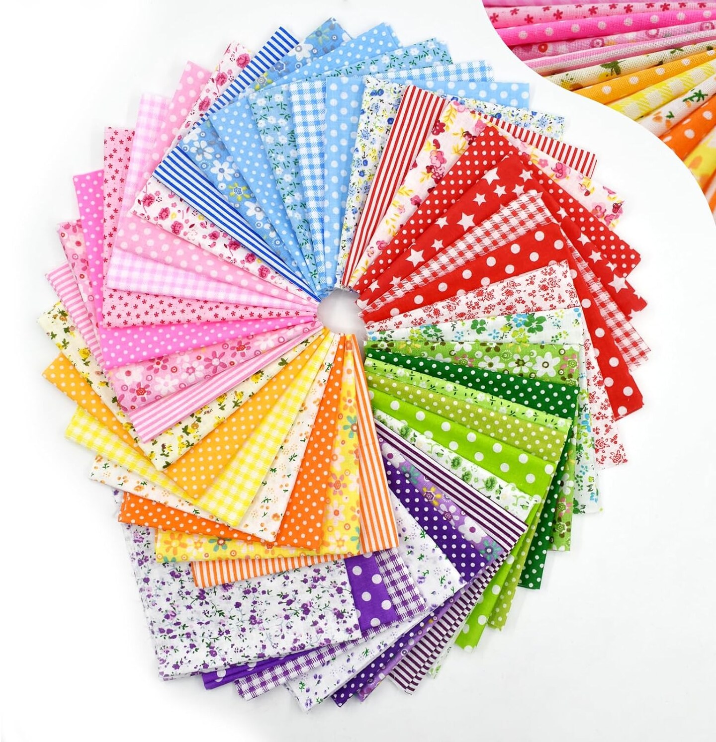 42Pcs 9.8&#x22;x 9.8&#x22; Fabric Square Quilting Cotton Pre-Cut Bundles