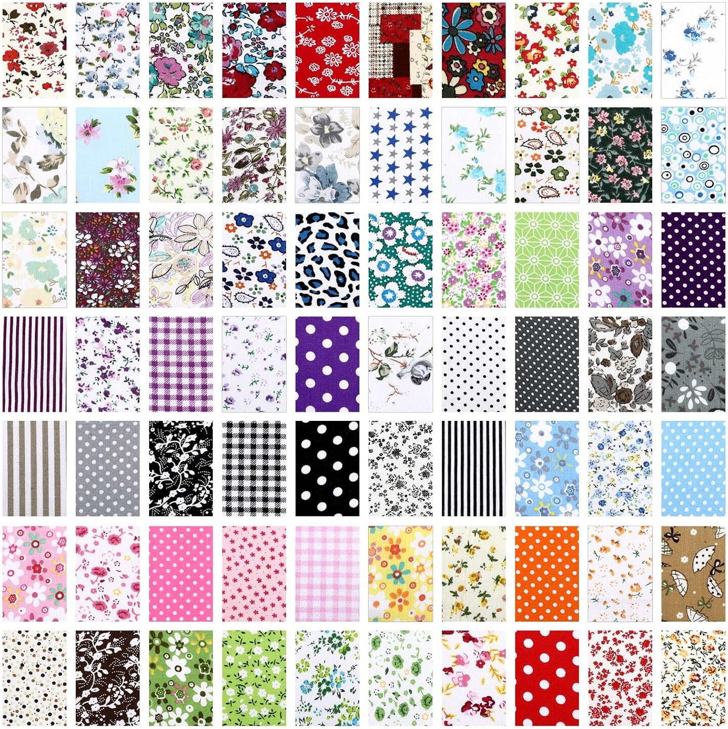 500 Pcs 4 x 4 Inch Cotton Fabric Squares Pre Cut Patchwork