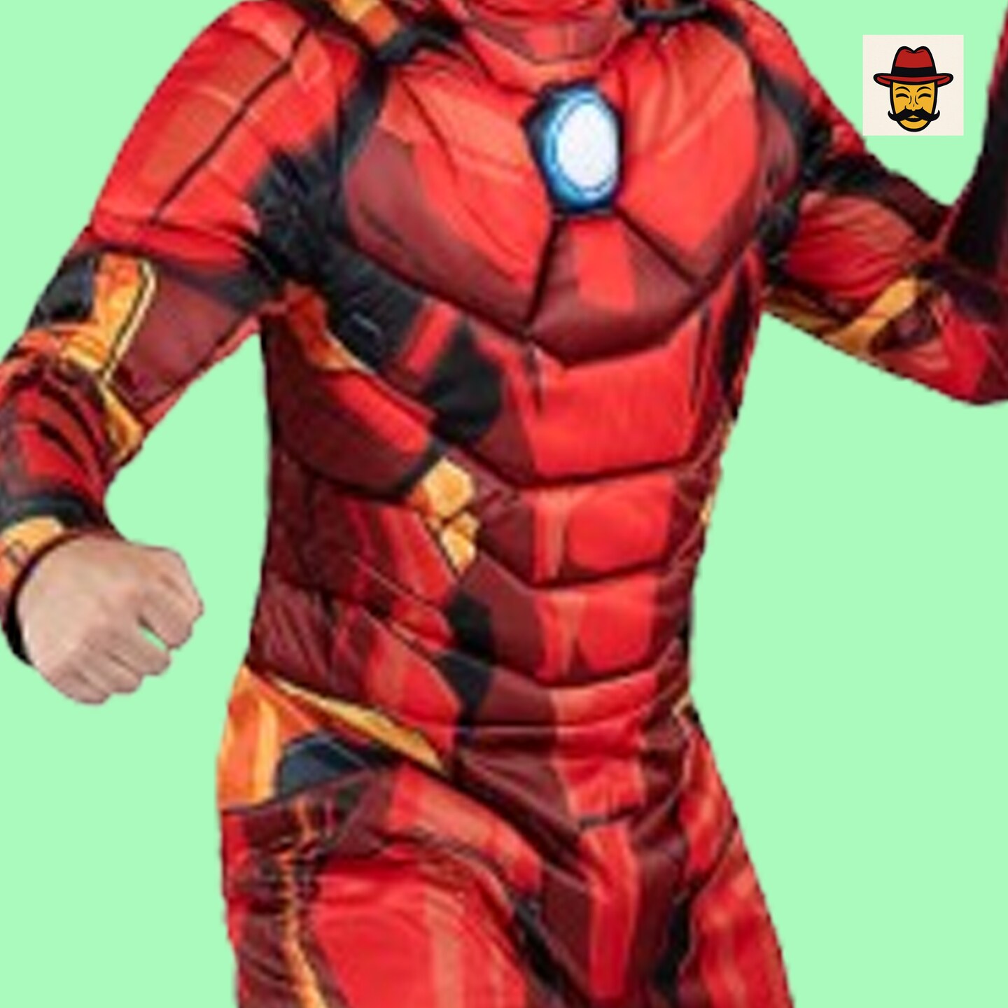 Marvel Iron Man Costume Padded Jumpsuit with 3D Mask and Metallic Details