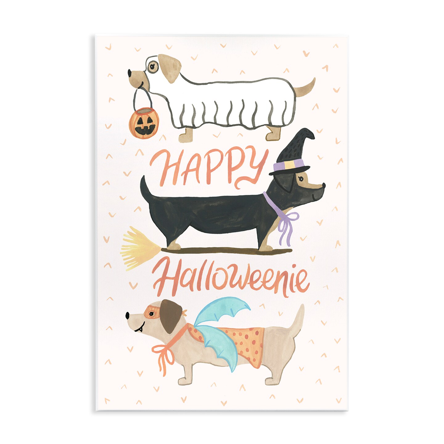 Happy Halloweenie Festive Dogs Wearing Cute Costumes  Wall Plaque Art
