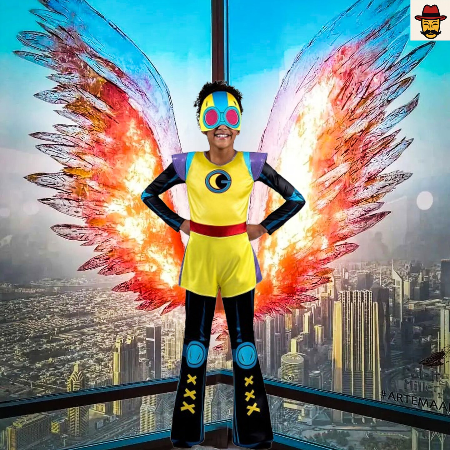 Kids Marvel Moon Girl Costume Youth Printed Jumpsuit Fabric Mask Set