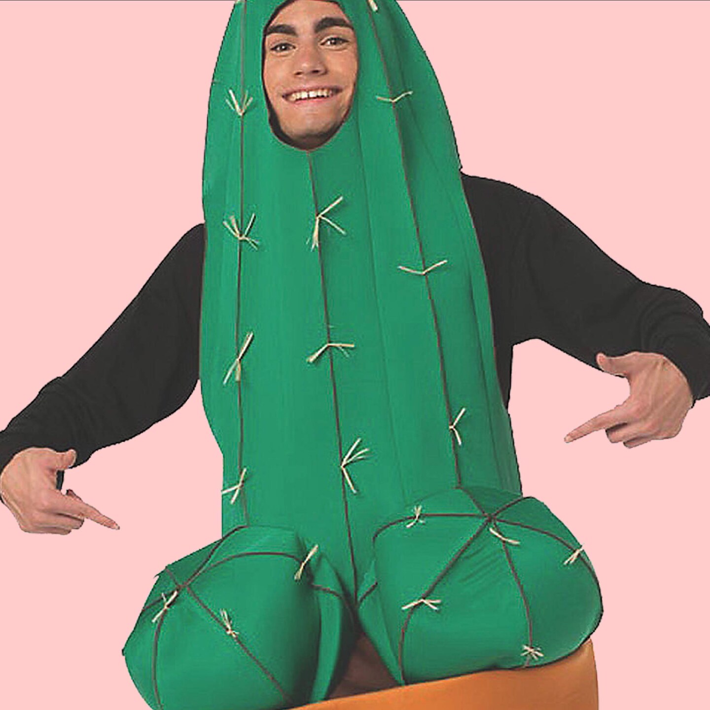 Funny Happy Cactus Adult Costume Tunic for Halloween Parties and Events