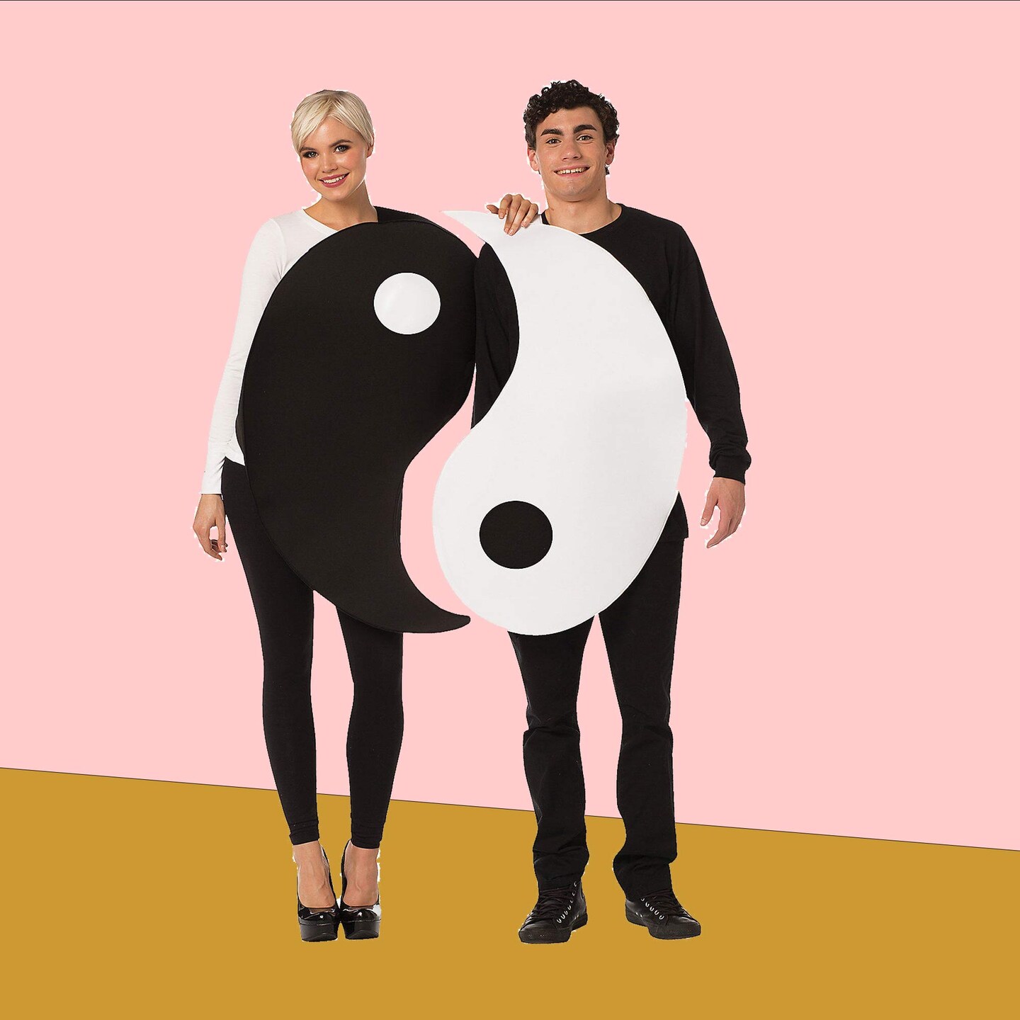 Unique Yin Yang Adult Couples Costume Symbolic Balance for Halloween and Events