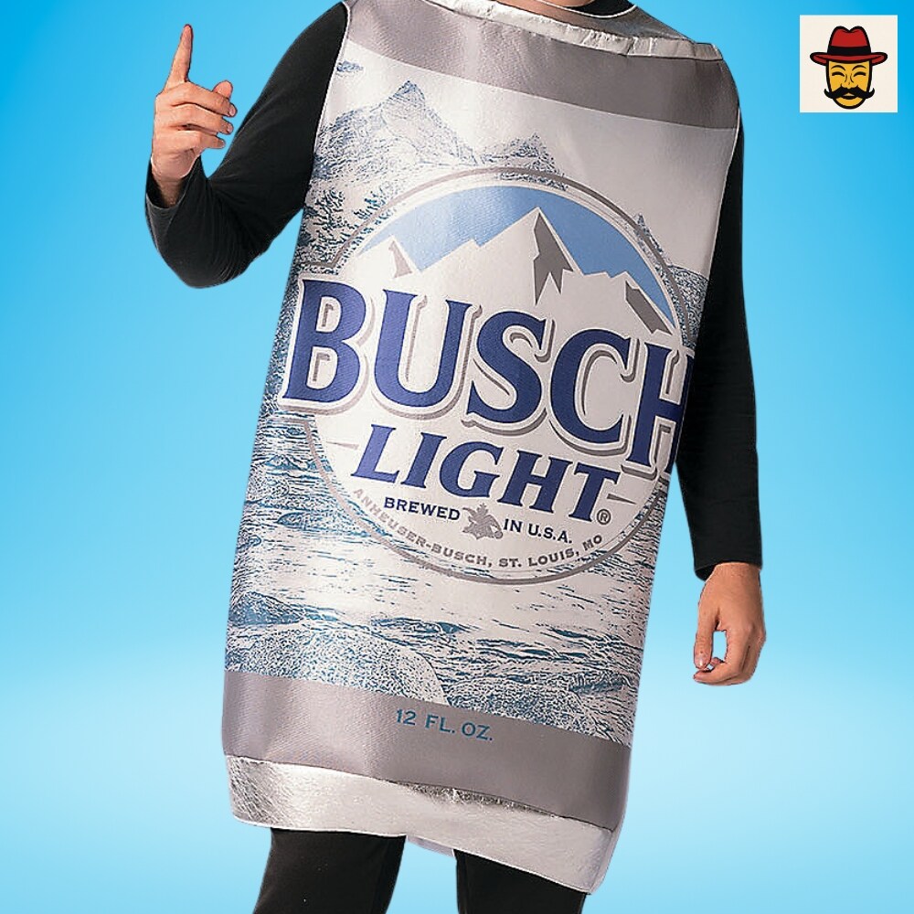 Busch Light Can Costume Funny Beer Foam Tunic Photo Print Adult Halloween Party Outfit