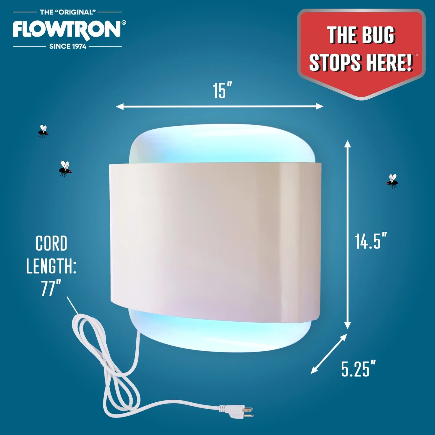Flowtron Fly Trap Indoor Wall Sconce, Electric Insect Killer, 40W UV, Sticky Strips, 600 Sq Ft, Home