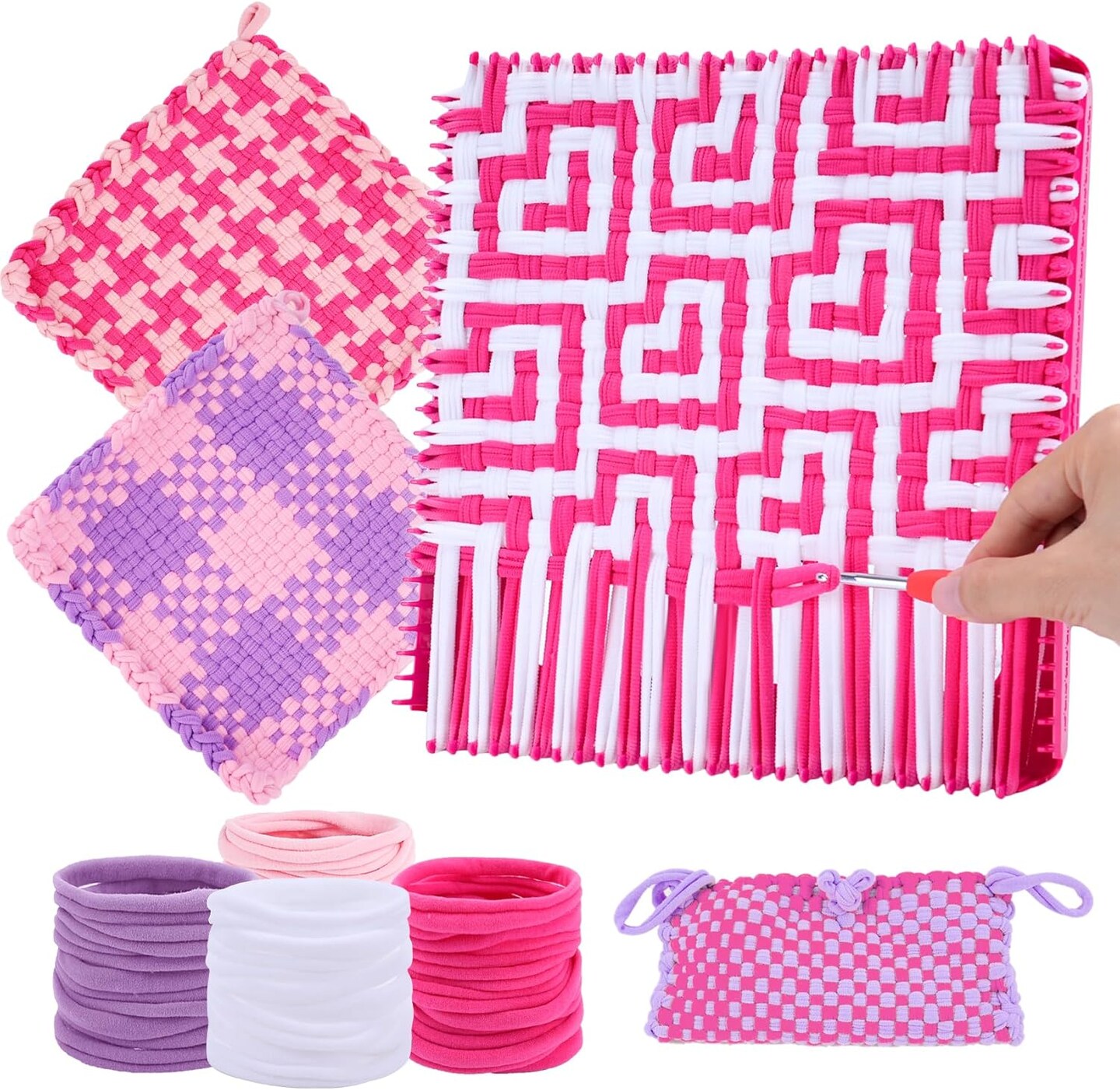 10 Inch Potholder Weaving Loom Kit for Kids &#x26; Beginners