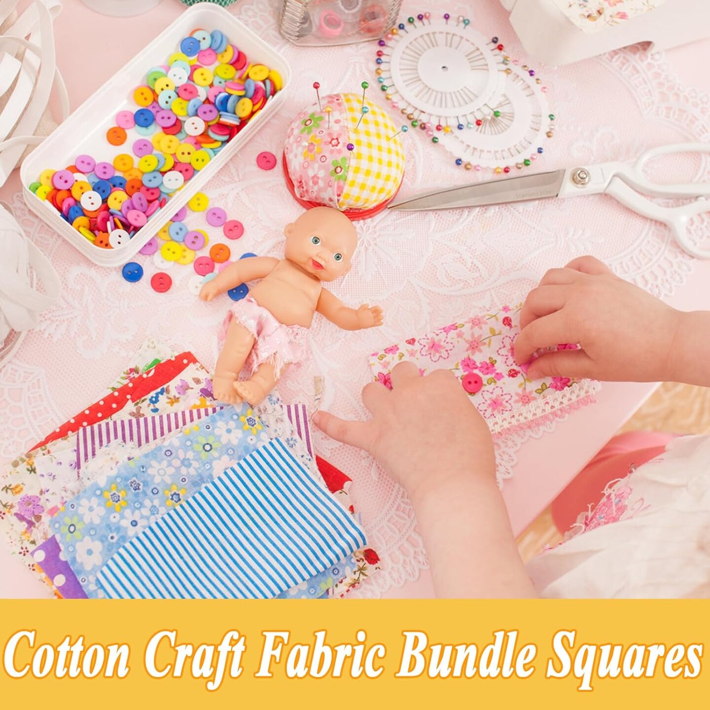 150 Pcs 4 x 4 Inch Cotton Craft Pre-Cut Fabric Bundle Squares