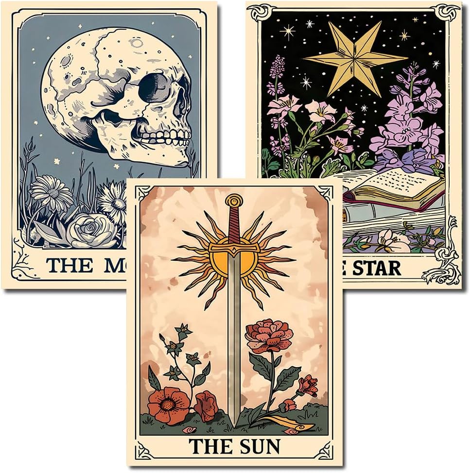 12x16 inch - 3 Pack Tarot Diamond Painting Kits for Adults
