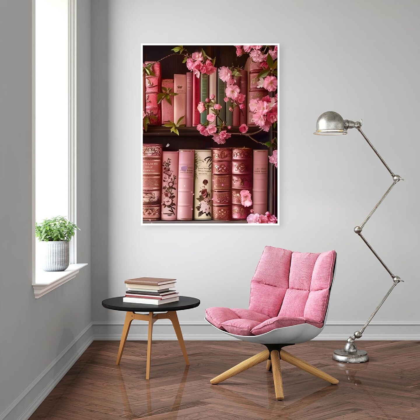 Pink Books 5D DIY Diamond Art Kits Full Drill Diamond Dots, 12x16