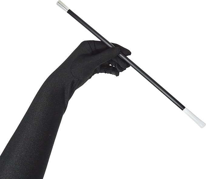 4E’s Novelty 21" Elbow Length Satin Gloves for Women – Black Long Opera Gloves for 1920s Flapper, Gatsby, Evening Party, Prom, Wedding & Costume Accessories, Vintage Old Hollywood Dress-Up