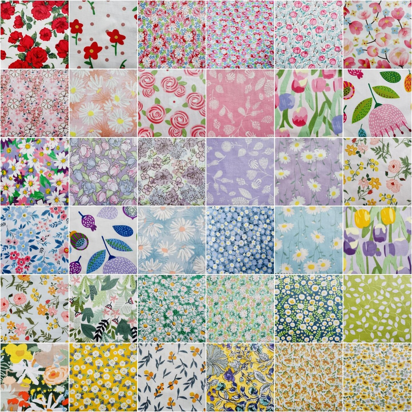 Precut Fabric 10 inch Squares for Quilting Crafts, Multi-Color
