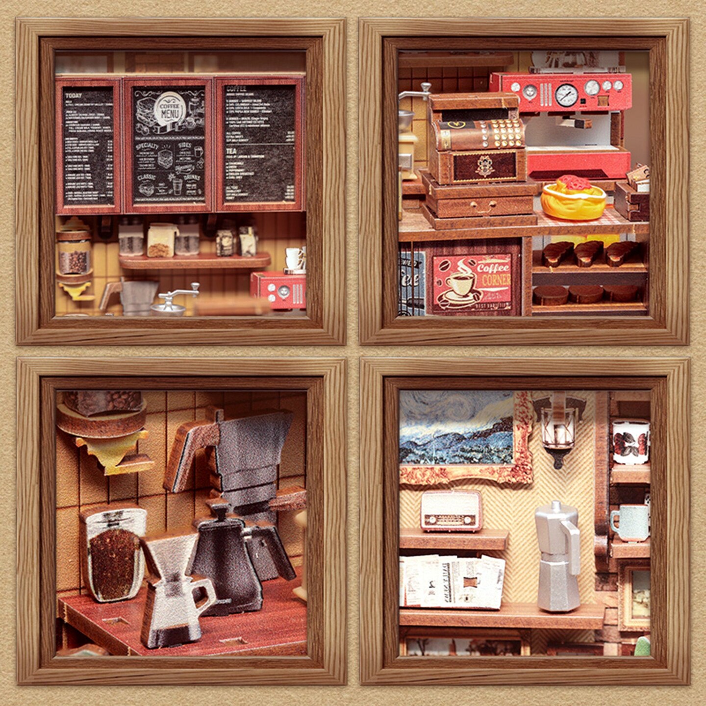 DIY Book Nook Kit - Corner Coffee Shop