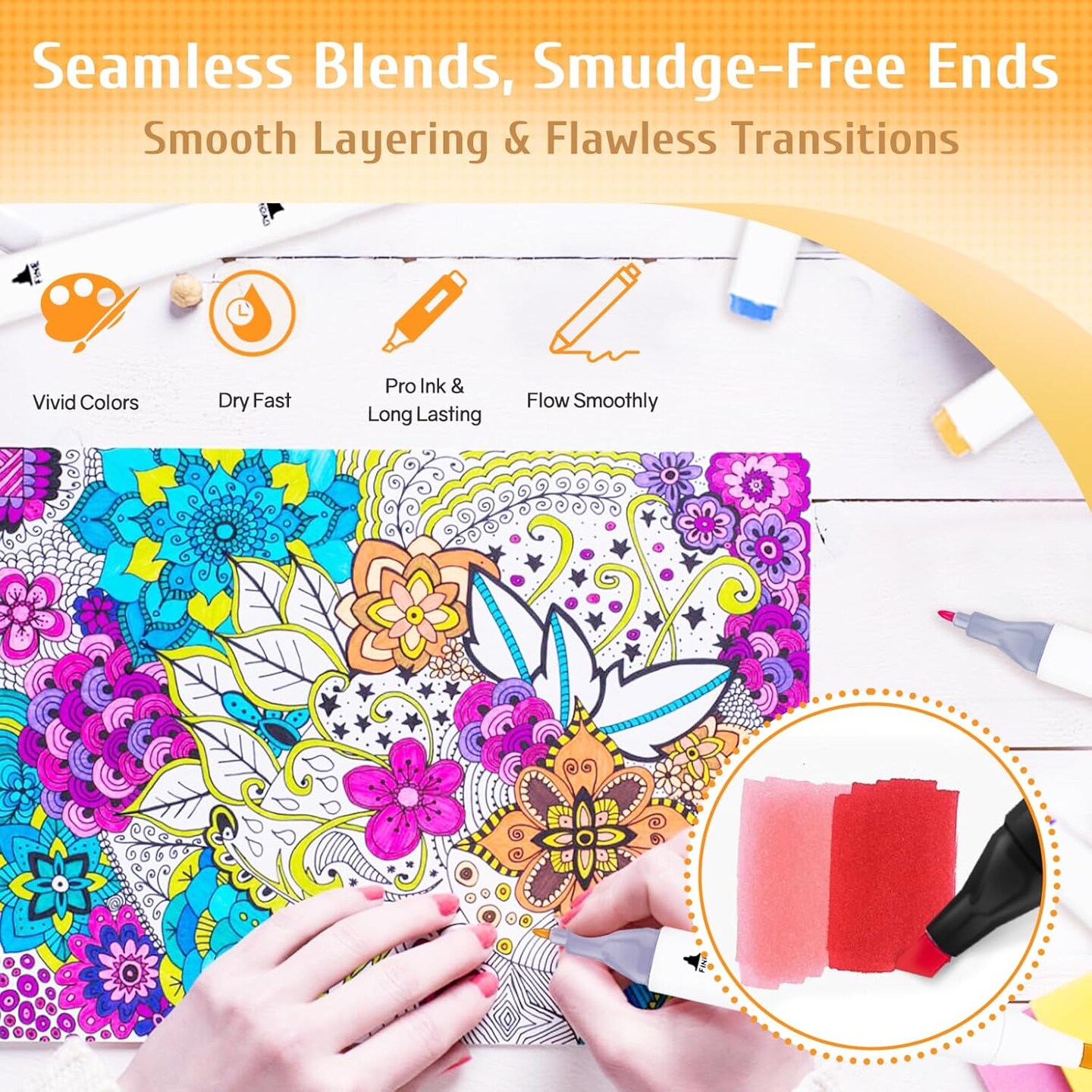 120 Colors Dual Tip Art Marker for Adults Coloring Books