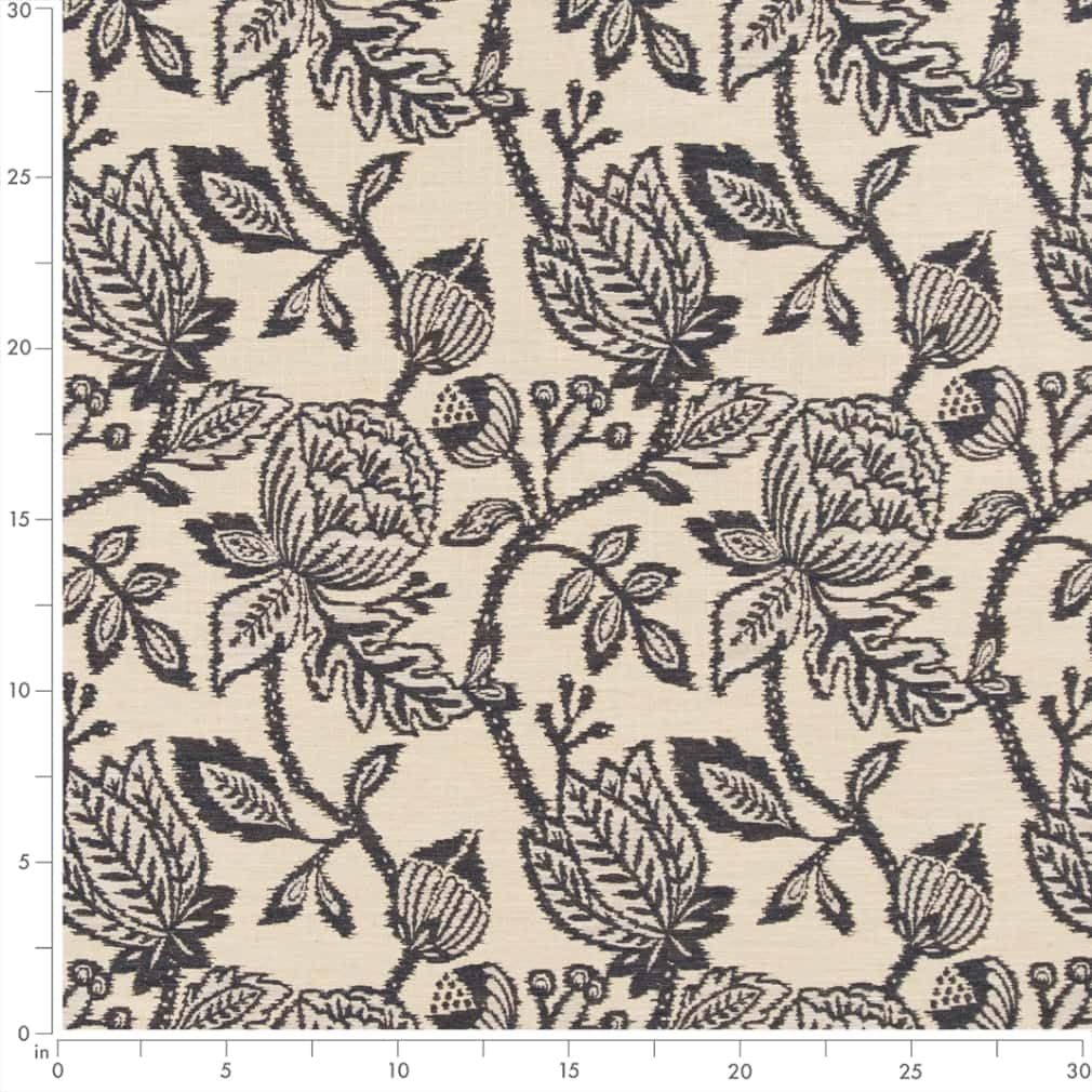 Blue Floral Woven Pattern Upholstery Fabric by The Yard - SKU: Bali Bluestone