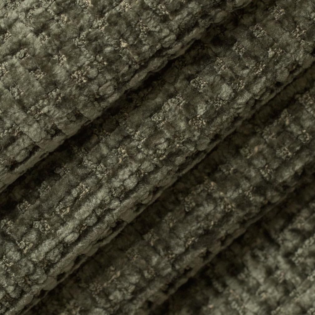 Green Chenille Textured Upholstery Fabric by The Yard - SKU: Ava Forest