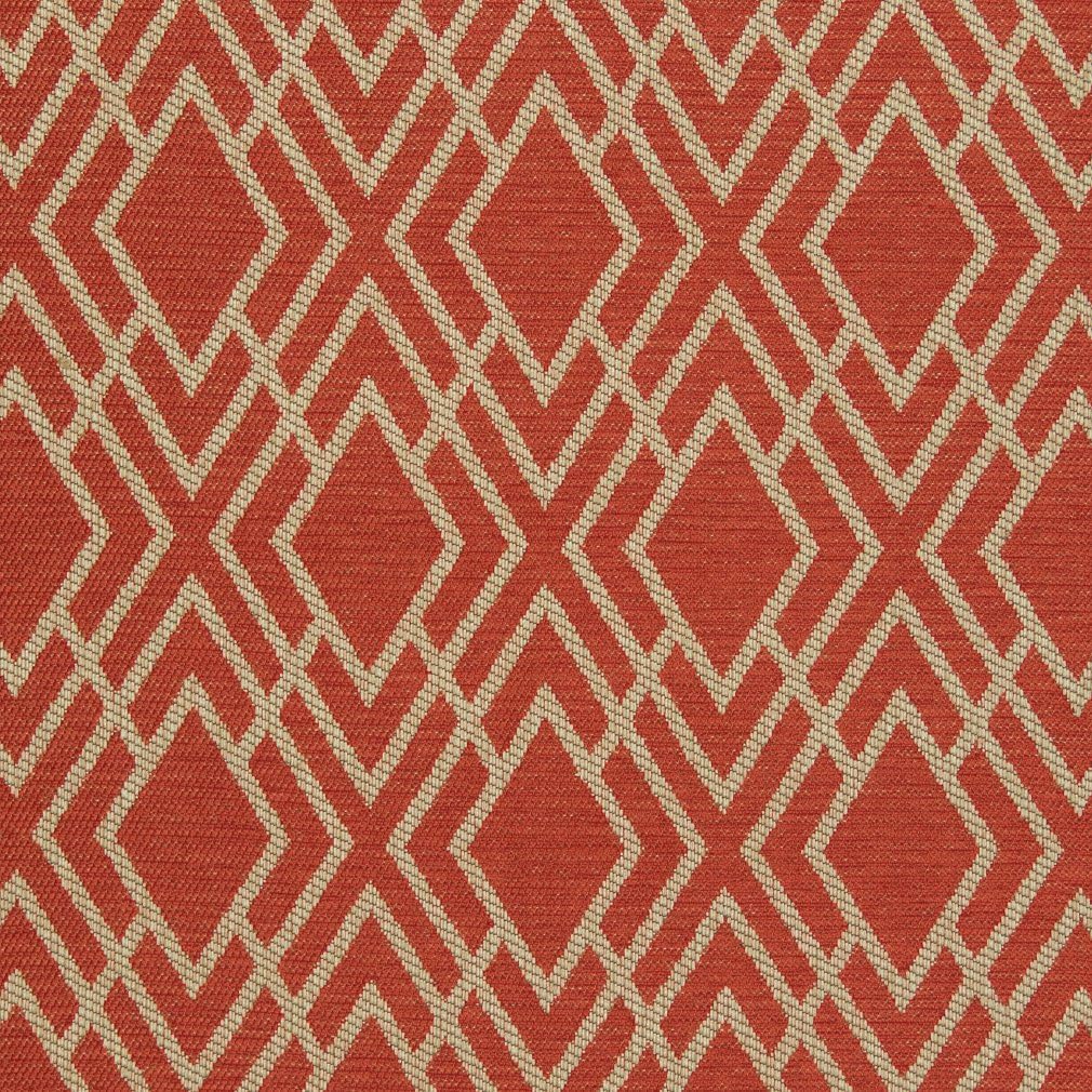 Red Geometric Woven Pattern Upholstery Fabric by The Yard - SKU: Chanel ...