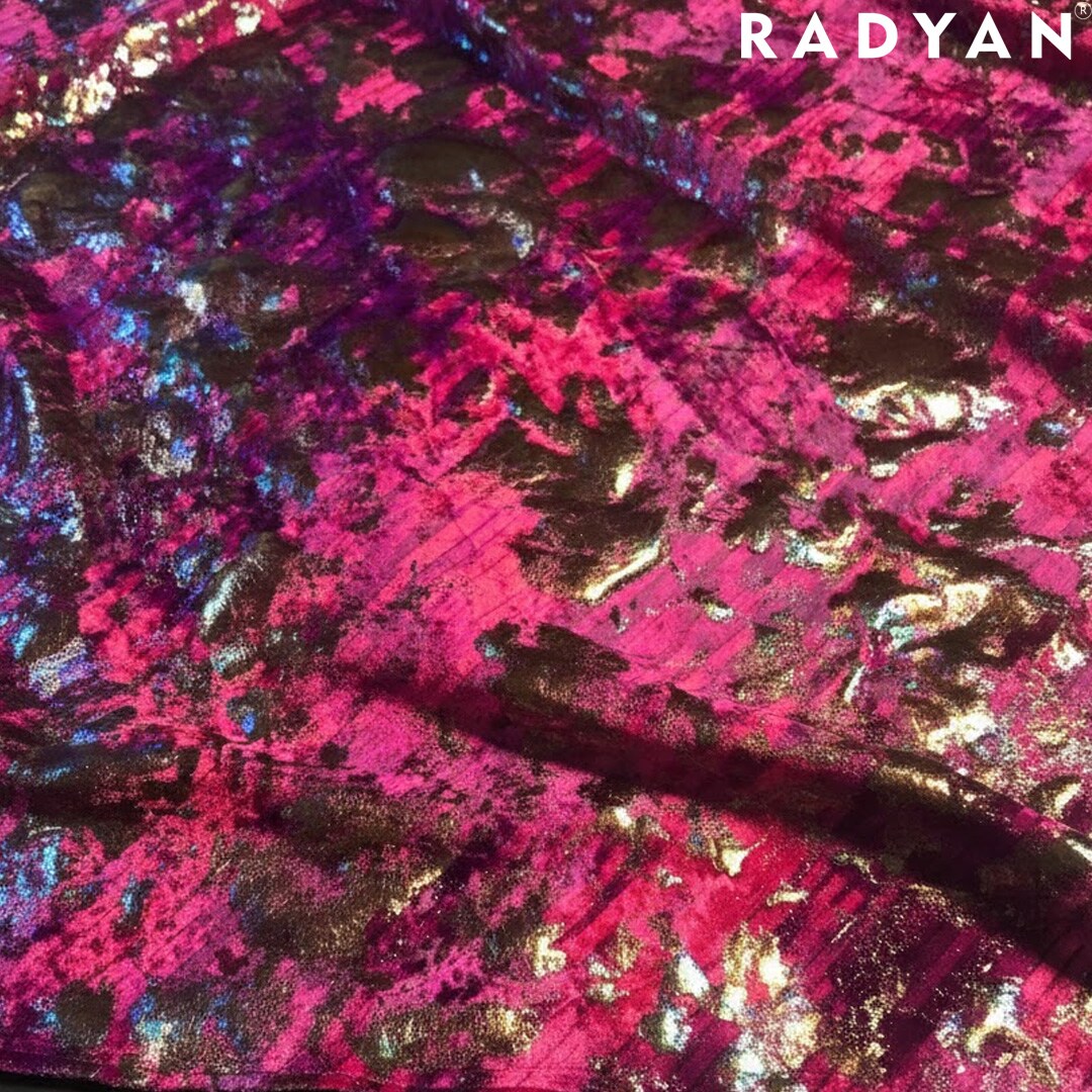 1 Yard Oil Slick 4 Way Stretch Velvet Foil Fabric Poly Spandex Shiny Finish 60 Inches Width