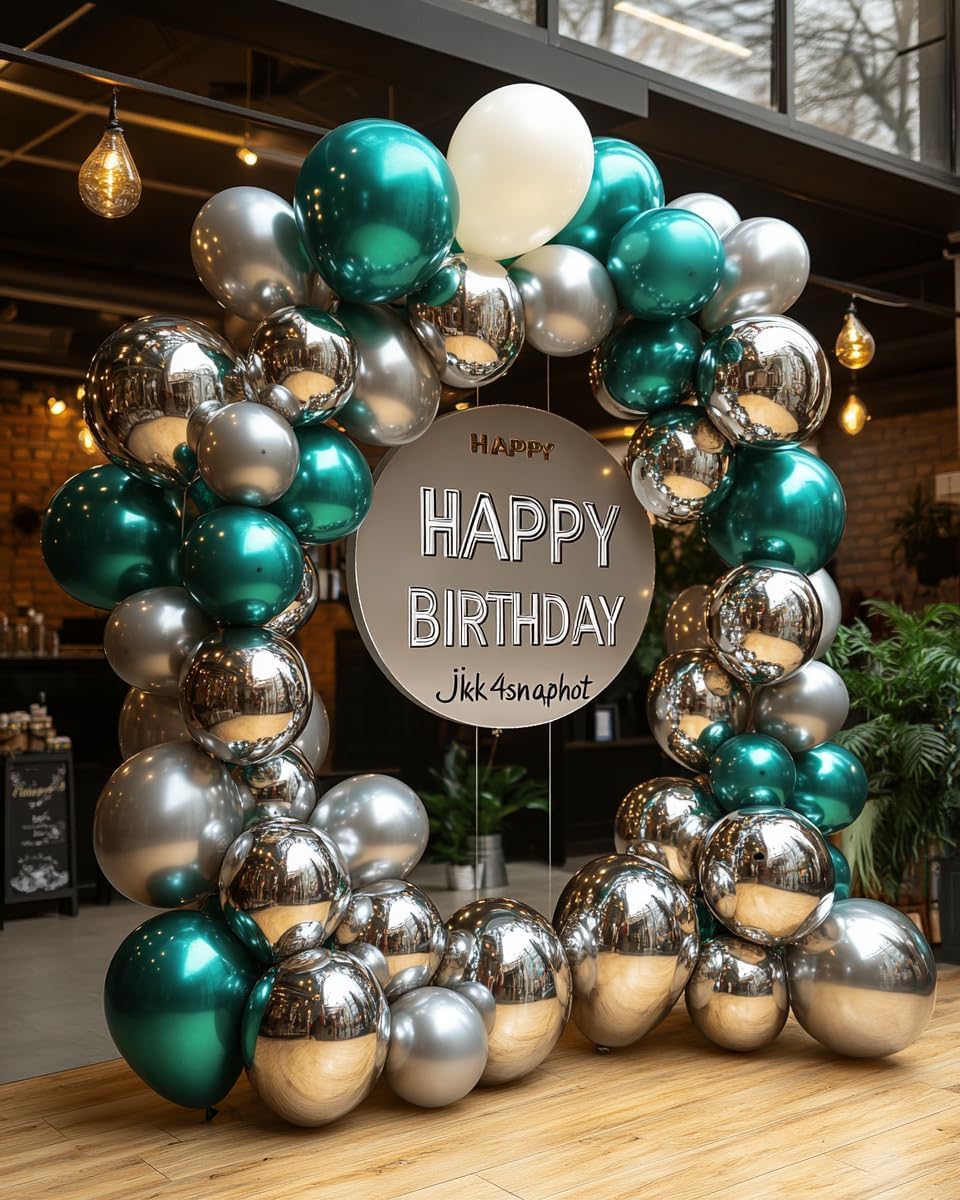 Silver Metallic Chrome Latex Balloons – 100 Pack, 12 Inch Silver Round Balloons for New Year, Wedding, Birthday, Anniversary, Bridal Shower, Engagement Party Decorations (B003-metallic Silver)