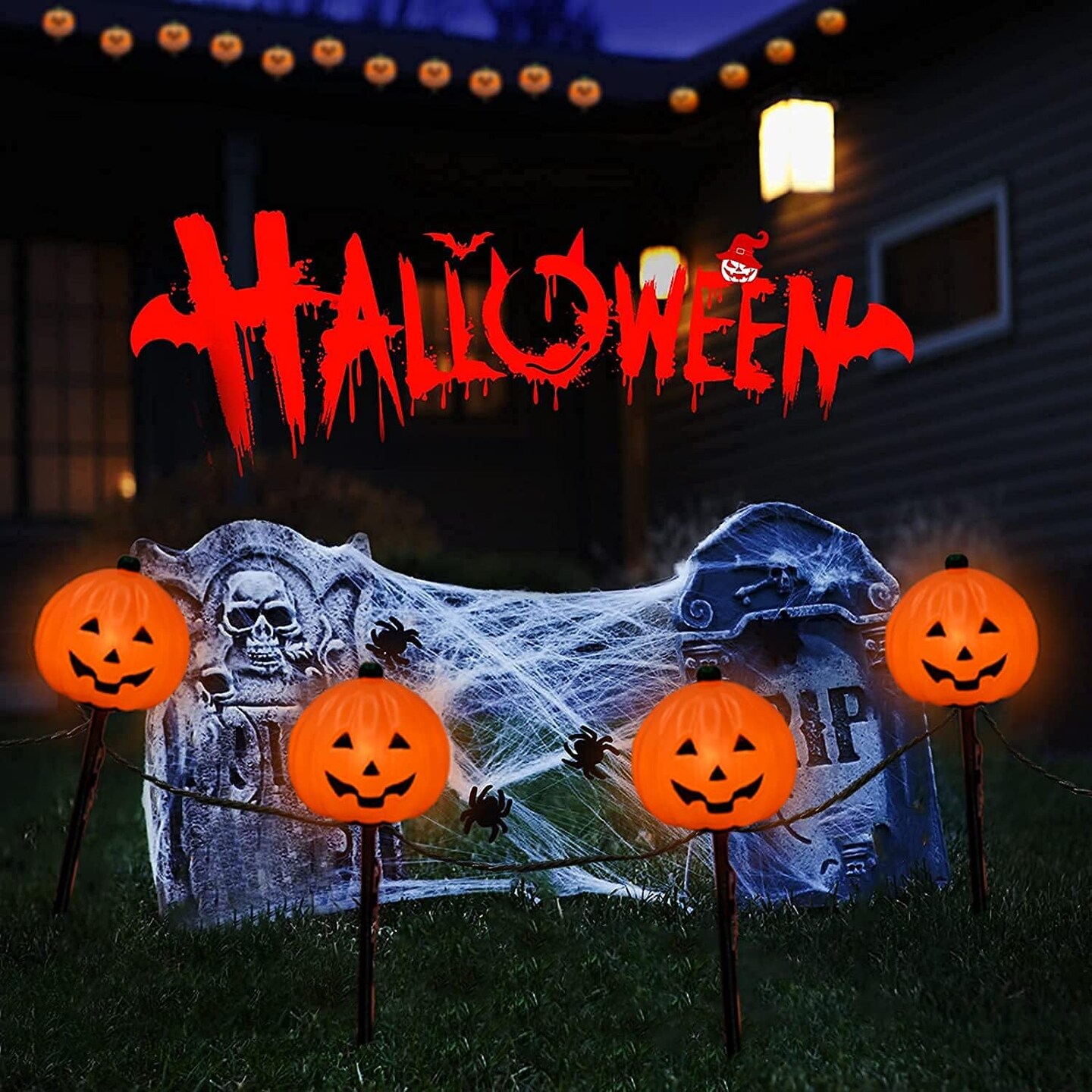 C7 Halloween Pumpkin Pathway Stake Lights