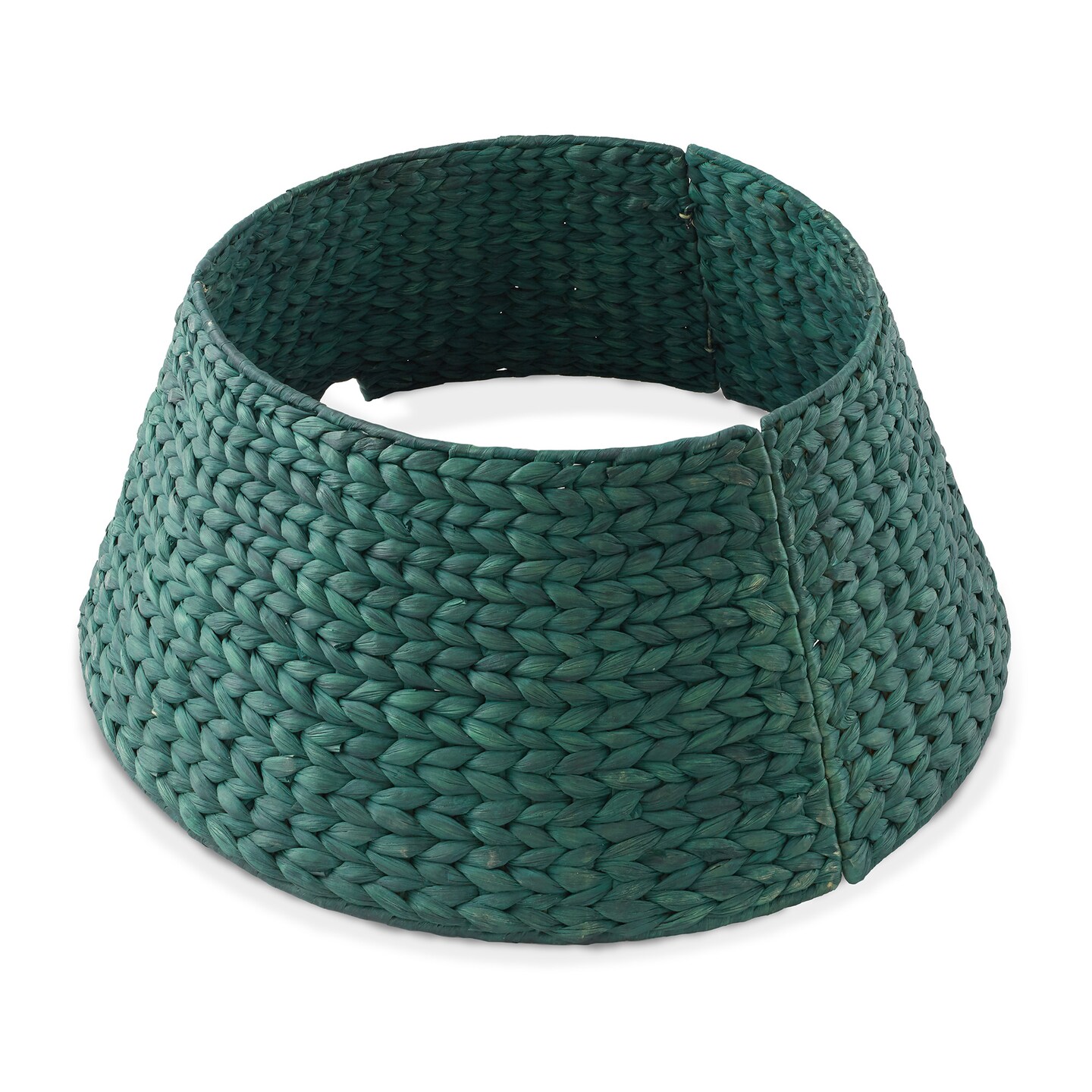 Casafield Christmas Tree Collar, Woven Water Hyacinth Tree Base Cover with Cord Cut Out