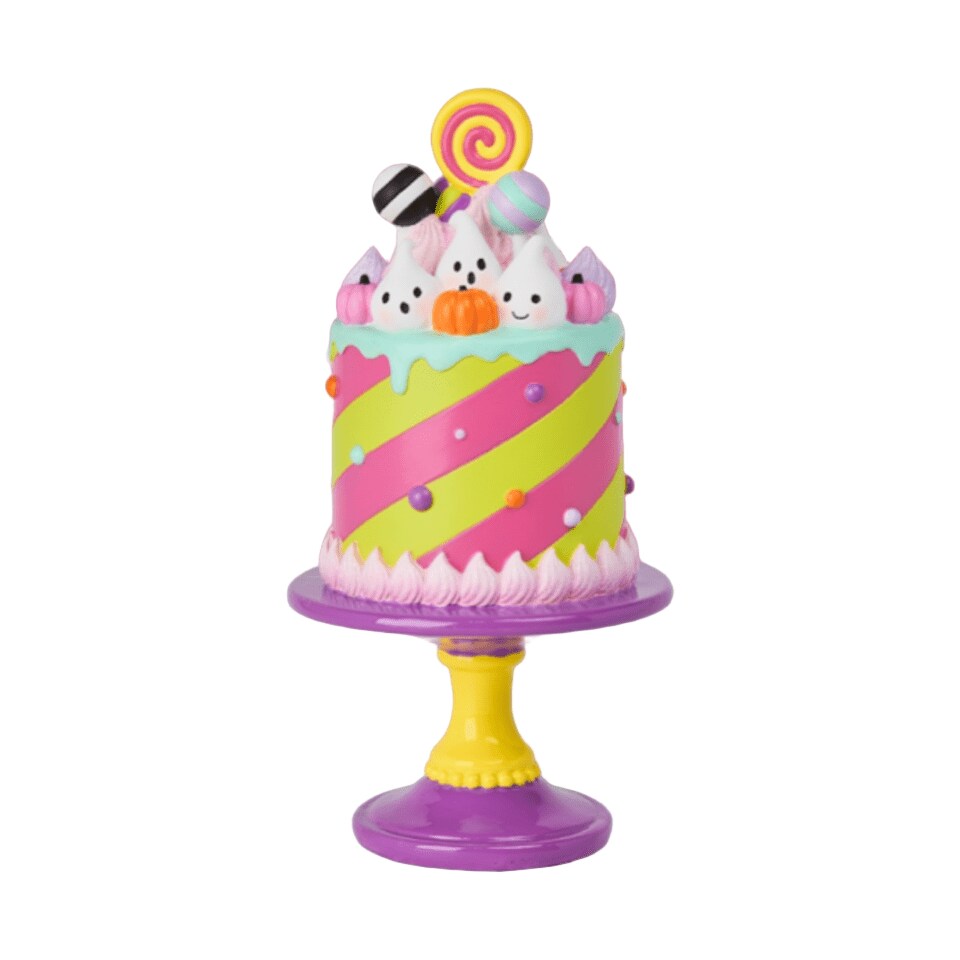 12&#x22; Pastel Pink Resin Halloween Cake