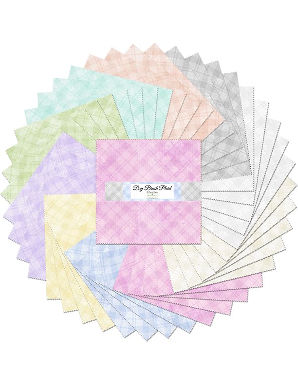 Fabric Wilmington Precuts Dry Brush Plaids 10" Karat Gems Pack 512-161-512