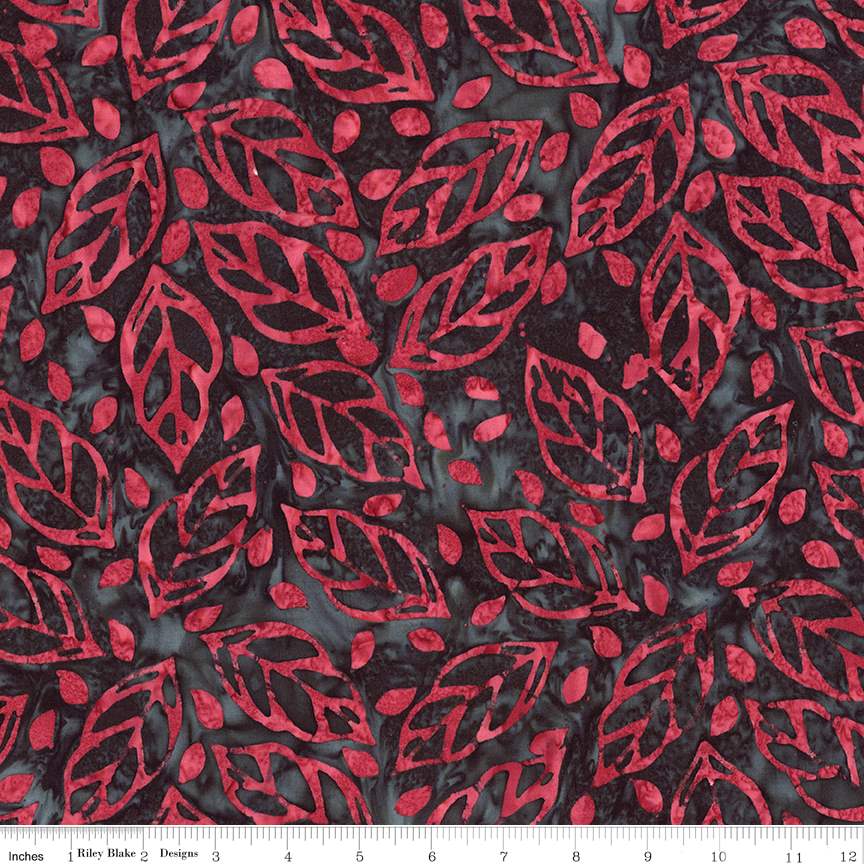 Fabric Riley Blake Black Cherry Chutney Expressions Batiks Floral Reflections by the Quarter Yard BT23183-227