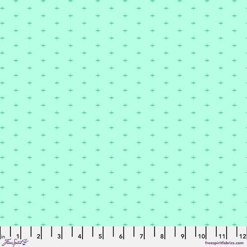 Fabric FreeSpirit Seafoam Cross Stitch Chromatics by the Quarter Yard PWFS059.SEAFOAM