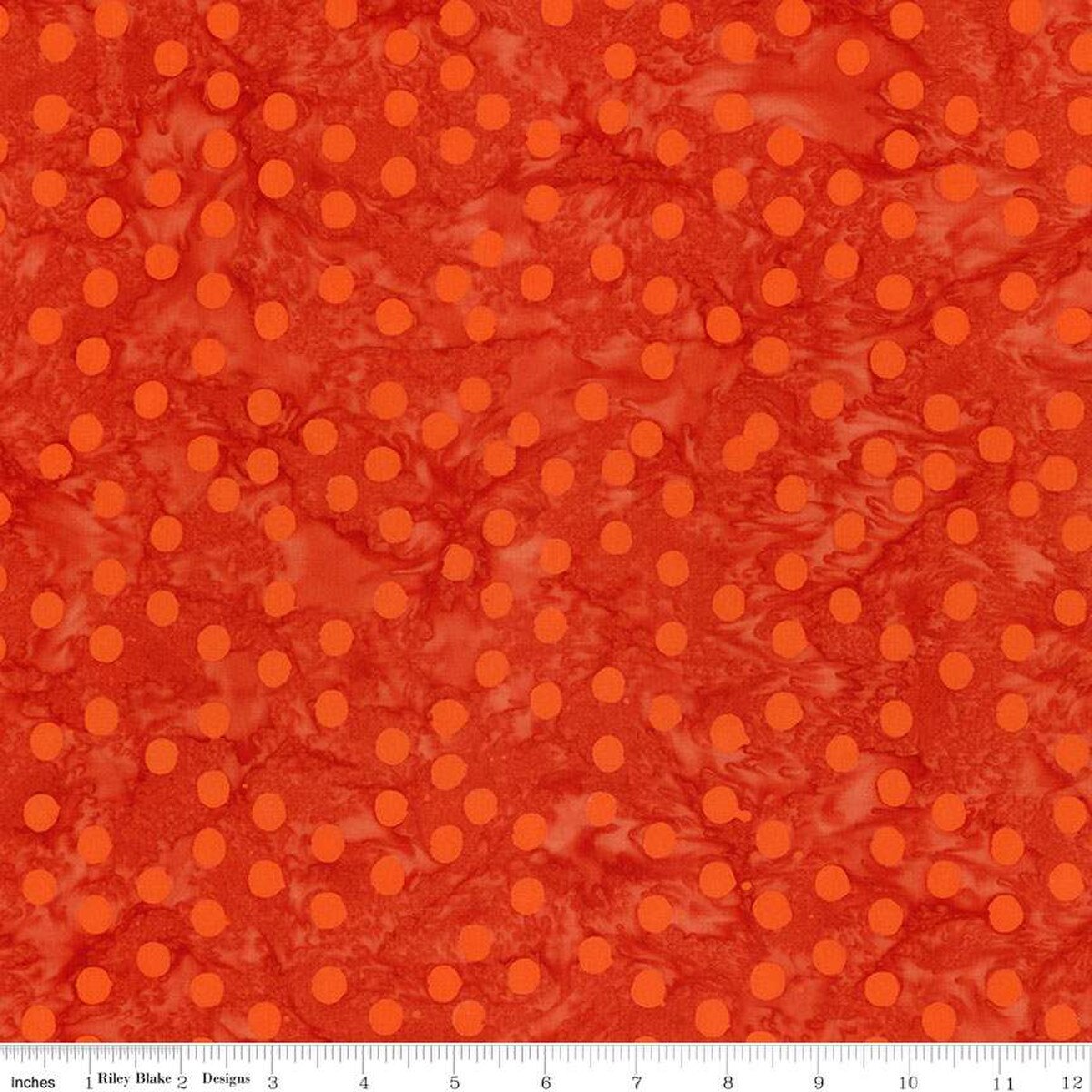 Fabric Riley Blake Chili Polka Pop Elemental Batiks by the Quarter Yard BT21400-215