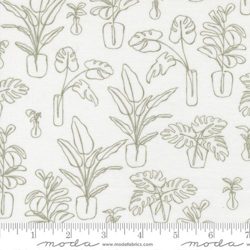 Fabric Moda Cream Indoor Jungle Potted by the Quarter Yard 26143-11