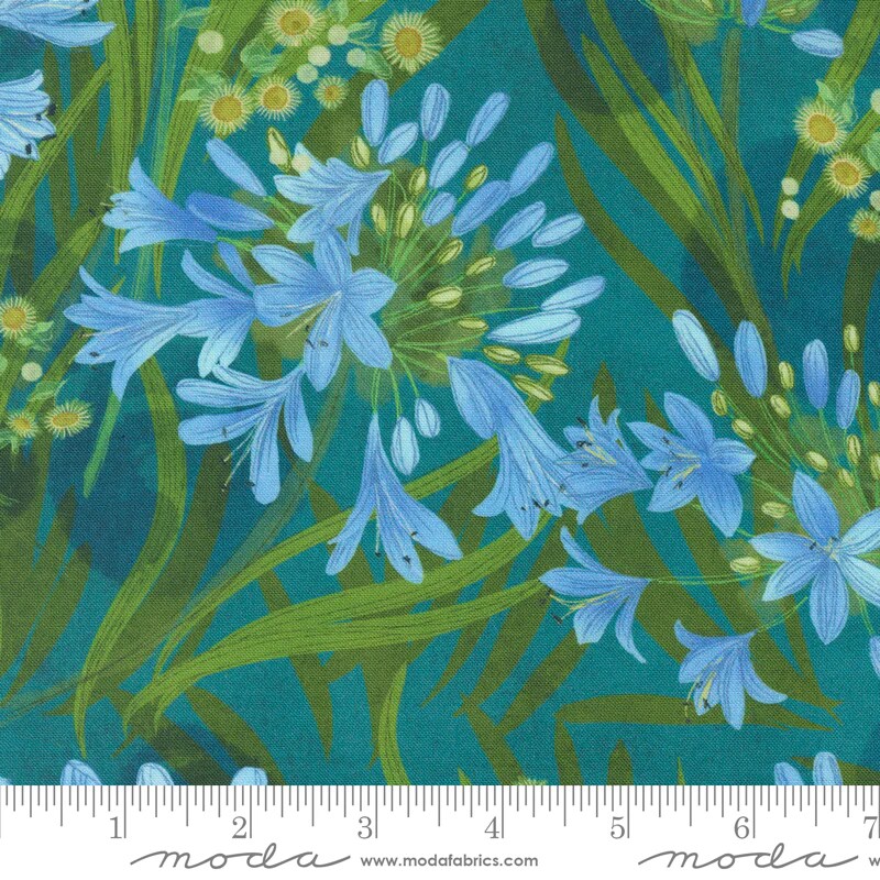 Fabric Moda Lagoon Serena Shores Agapanthus by the Quarter Yard 48770-23