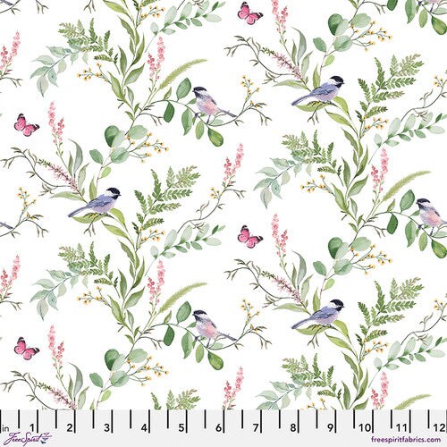 Fabric FreeSpirit Small White Celeste New Traditional by the Quarter Yard PWLA004.WHITE