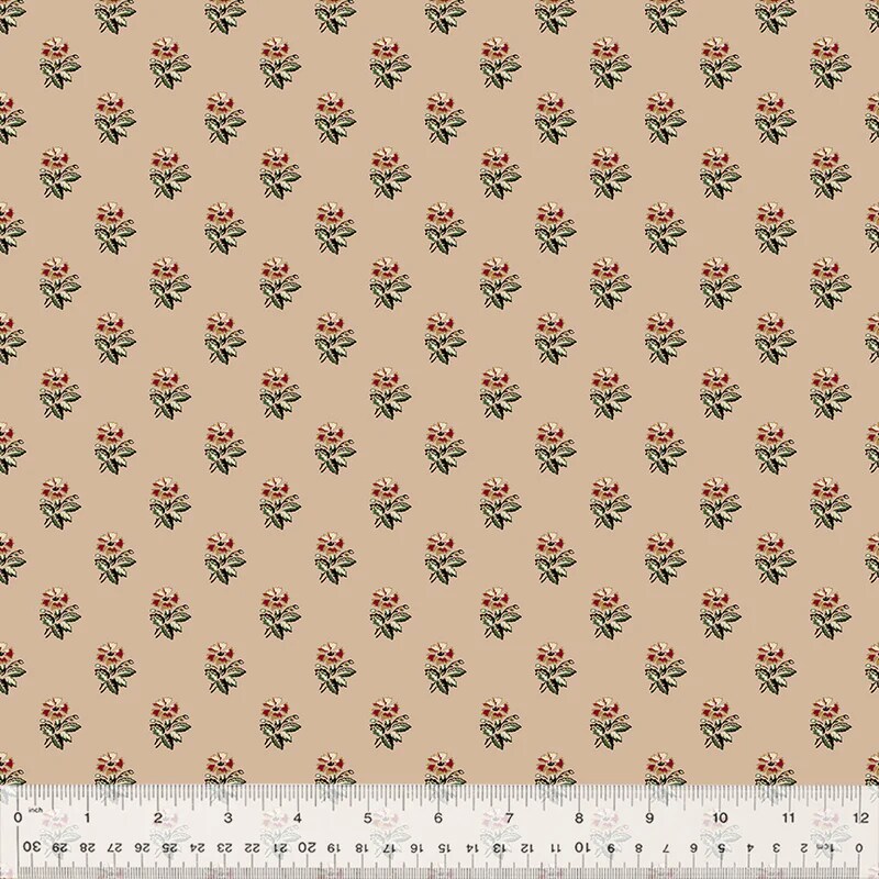 Fabric Windham Tan Corsage Circa: Turkey Red by the Quarter Yard 54731-3