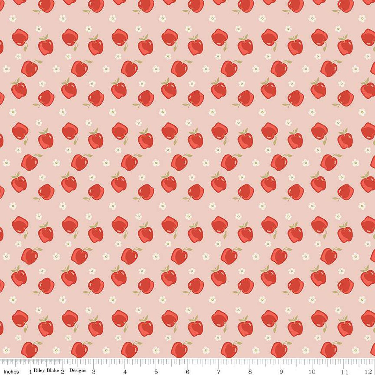 Fabric Riley Blake Blush Apples Vintage Charm by the Quarter Yard C15273-BLUSH