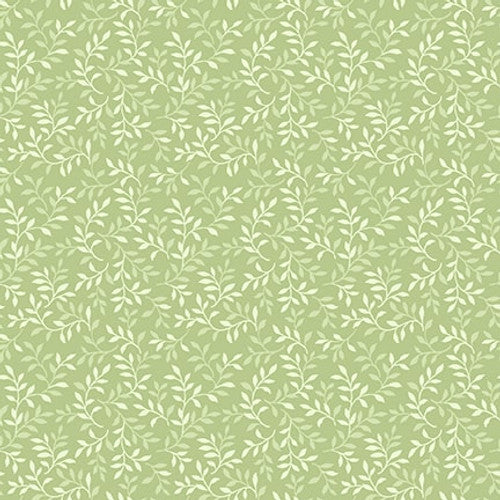 Fabric Henry Glass Green Packed Allover Leaf Victorian Garden by the Quarter Yard 3414-66