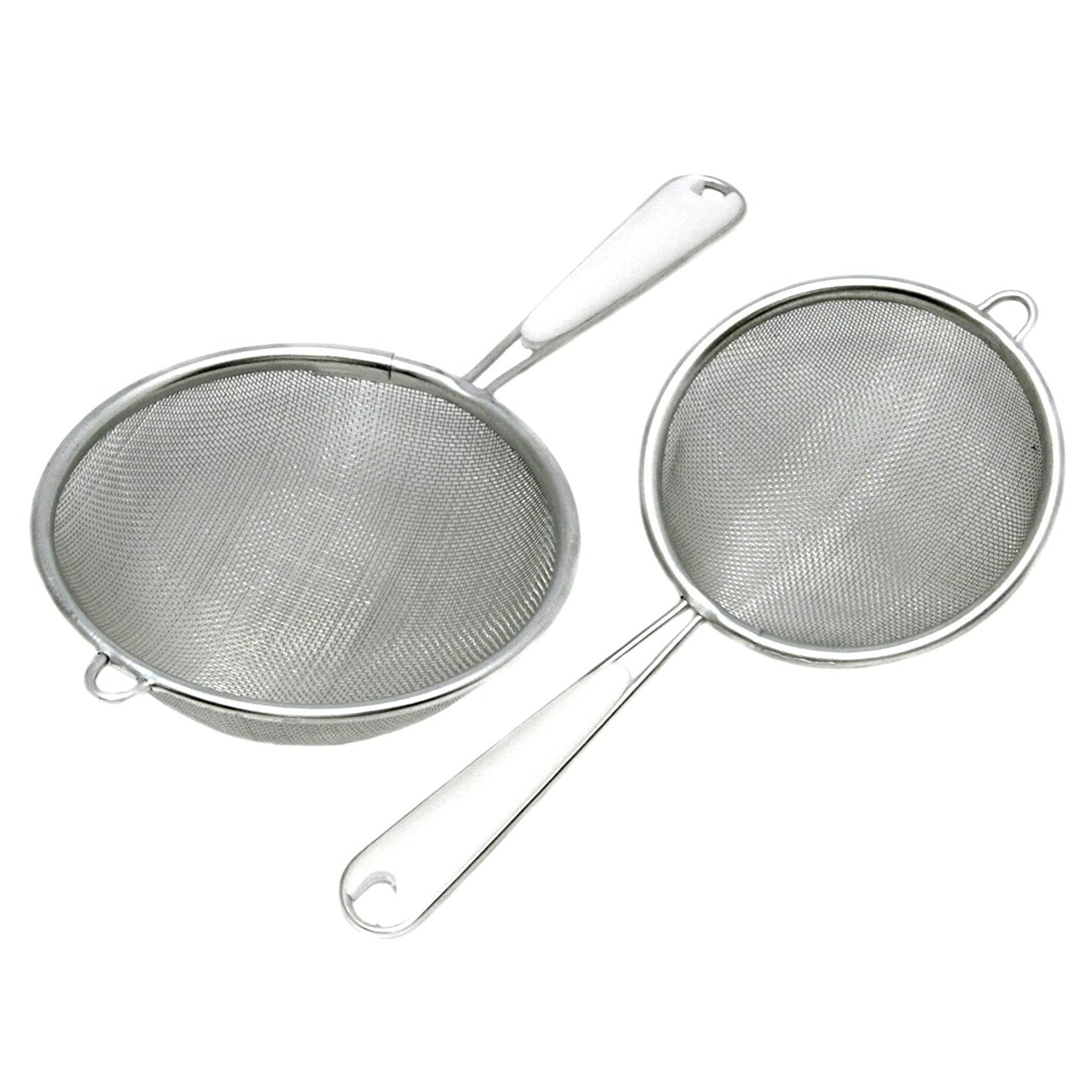 Chef Craft 3&#x22; &#x26; 4&#x22; Stainless Steel Fine Mesh Food Strainer for Kitchen Set with Handle