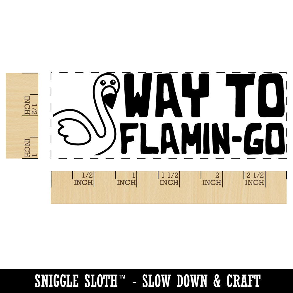 Way to Flamin-go Go Flamingo Teacher Student School Self-Inking Rubber Stamp Ink Stamper