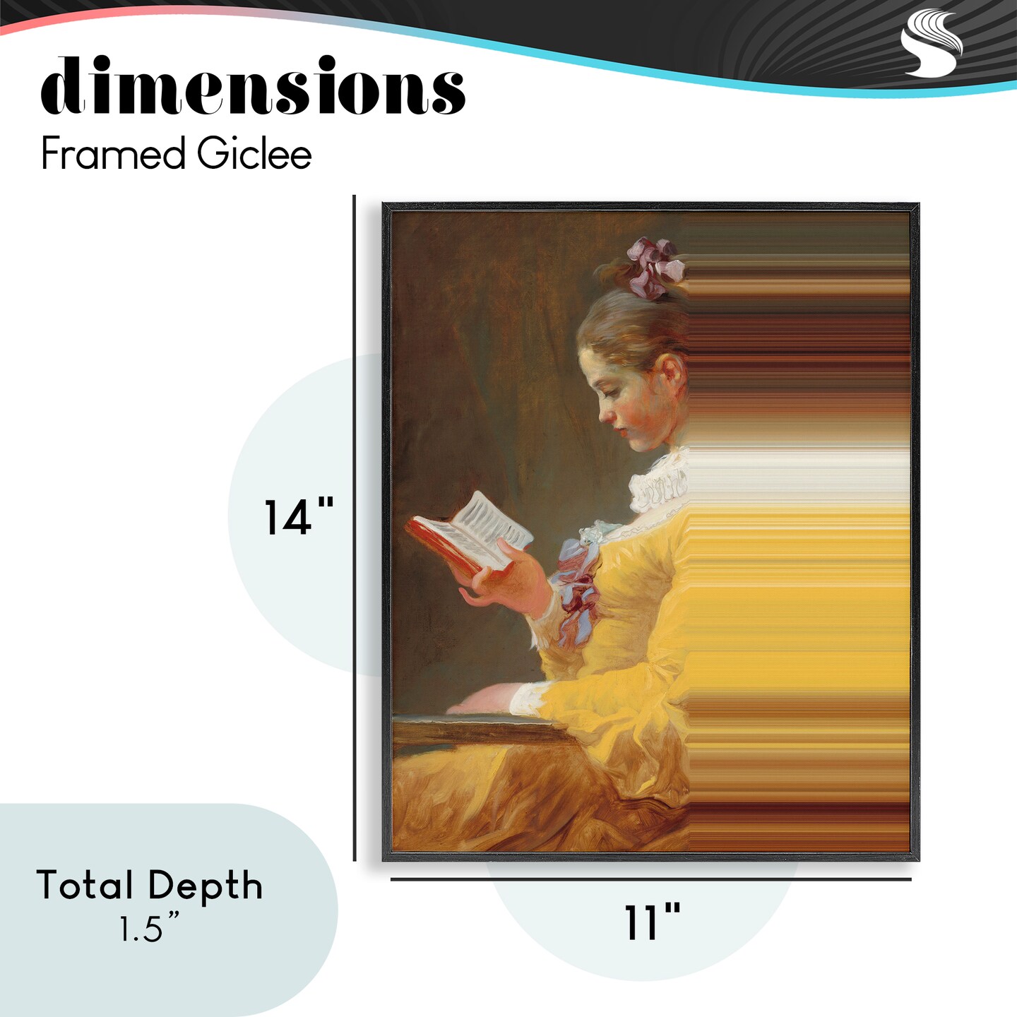 Stupell Industries Vintage Lady Reading with Gradient Streaks Framed Giclee, design by Seven Trees Design