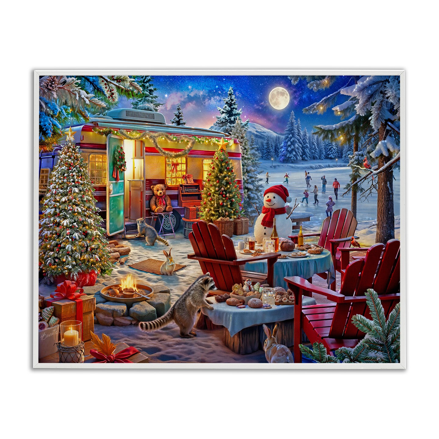 Stupell Industries Winter Holiday Camper Party Framed Giclee, design by Henriette Chinaglia