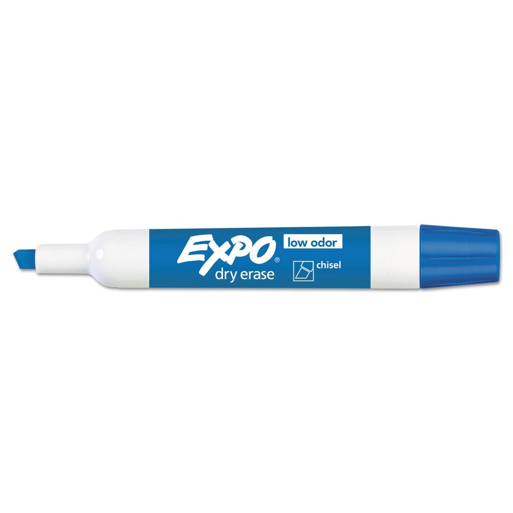 EXPO Broad Chisel Tip Low-Odor Dry-Erase Marker - Blue (1-Dozen)