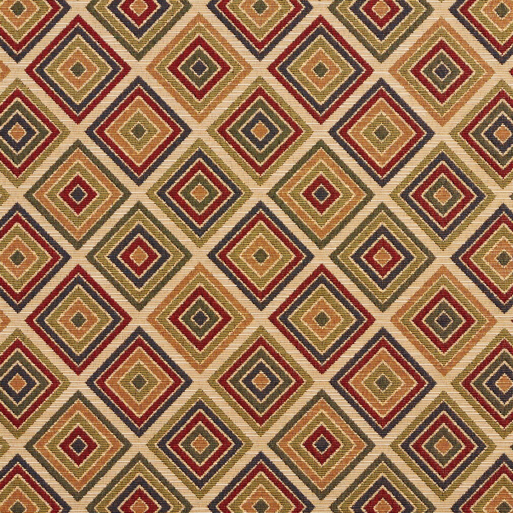 Ecru Diamond - Gold & Yellow Diamonds Upholstery Fabric 54 Inches"