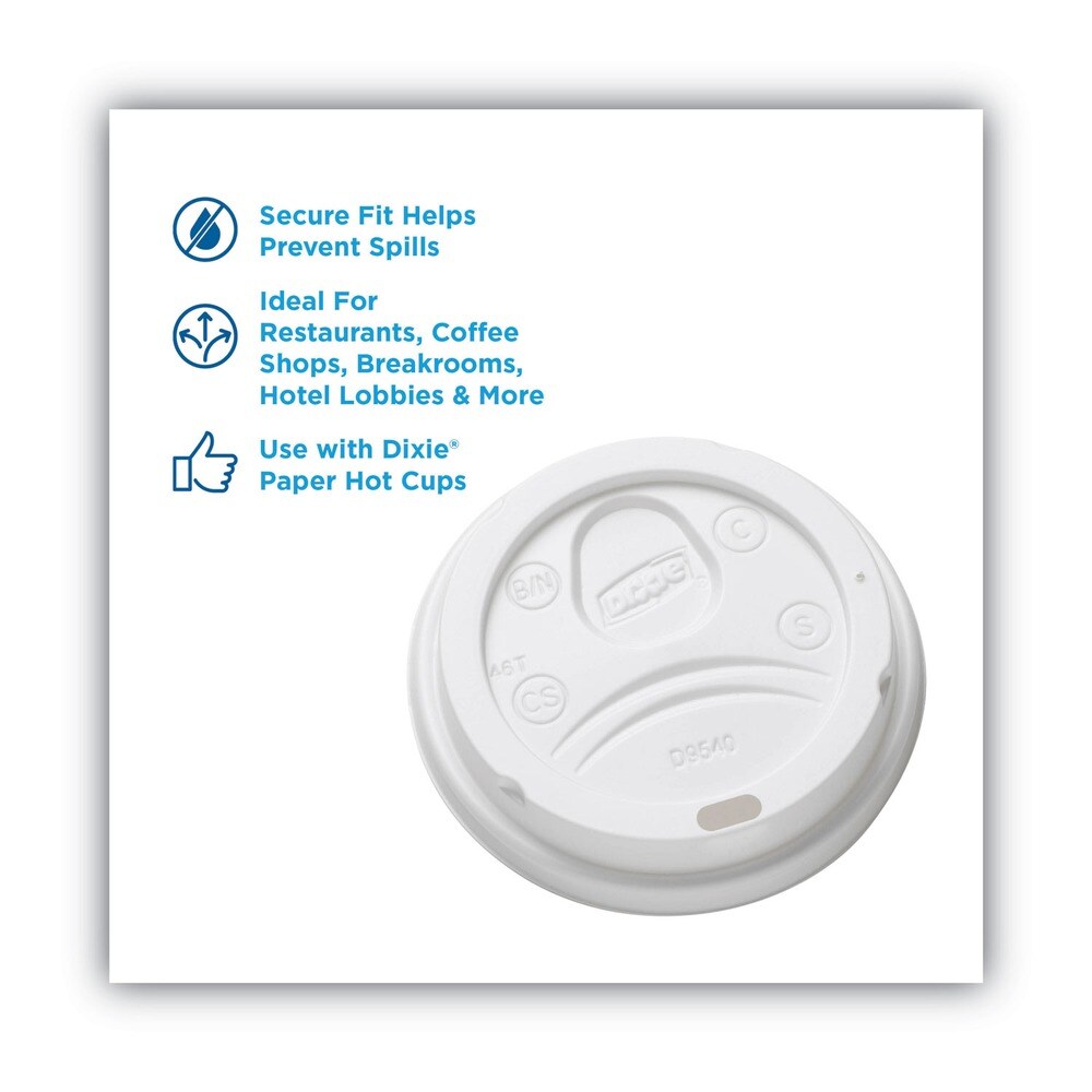 Dixie 10 oz. Sip-Through Hot Drink Dome Lids - White (100/Pack)