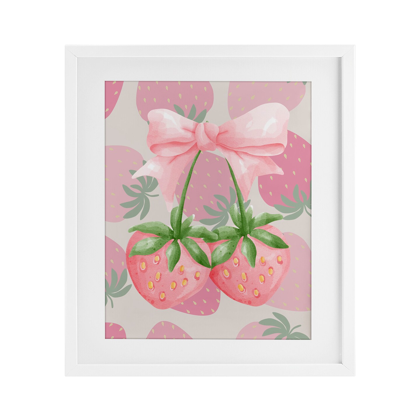 Stupell Industries Strawberry Shortcake Ribbon Framed Print Under Glass, design by Jesse Keith