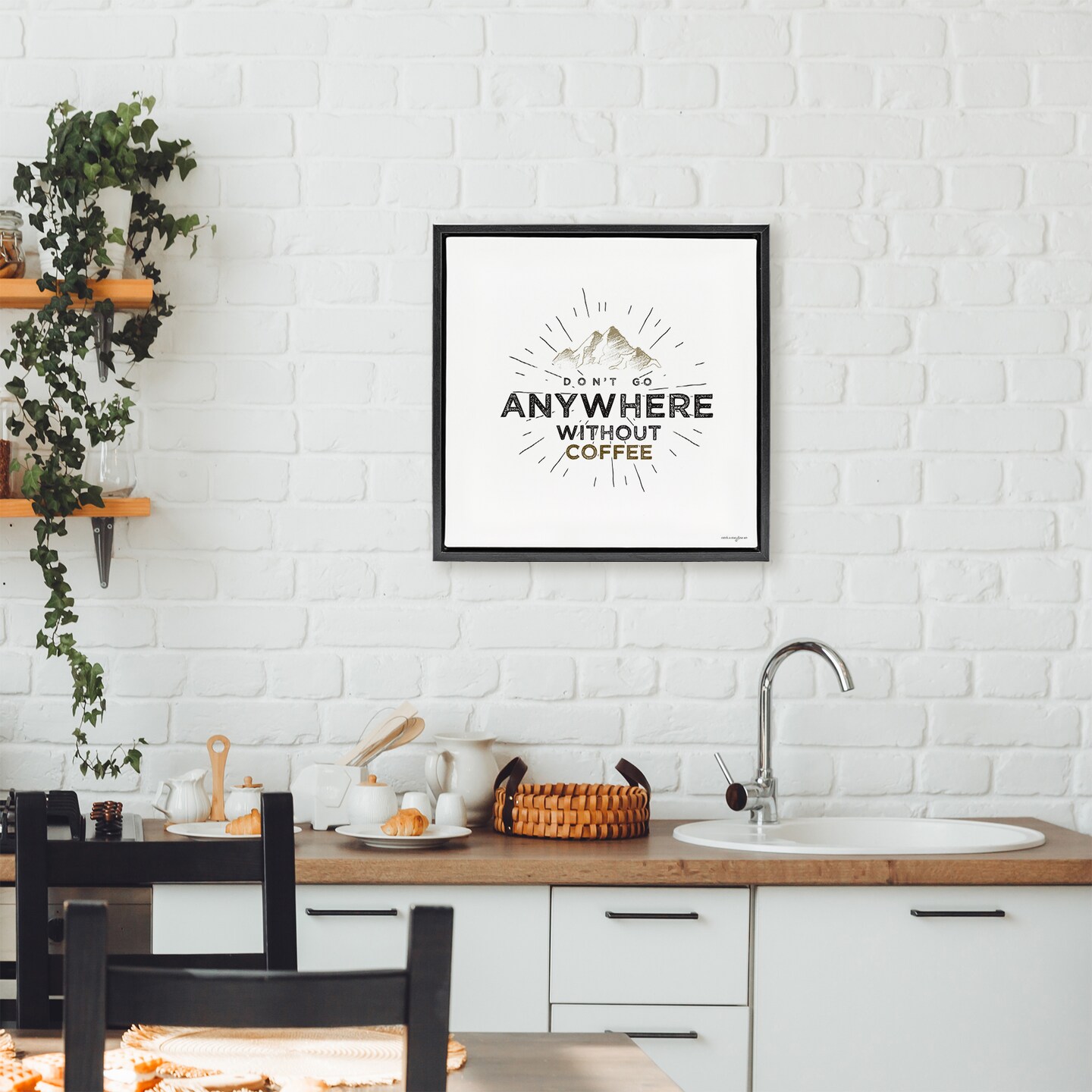 Stupell Industries Don't Go Without Coffee Floating Frame, design by Seven Trees Design