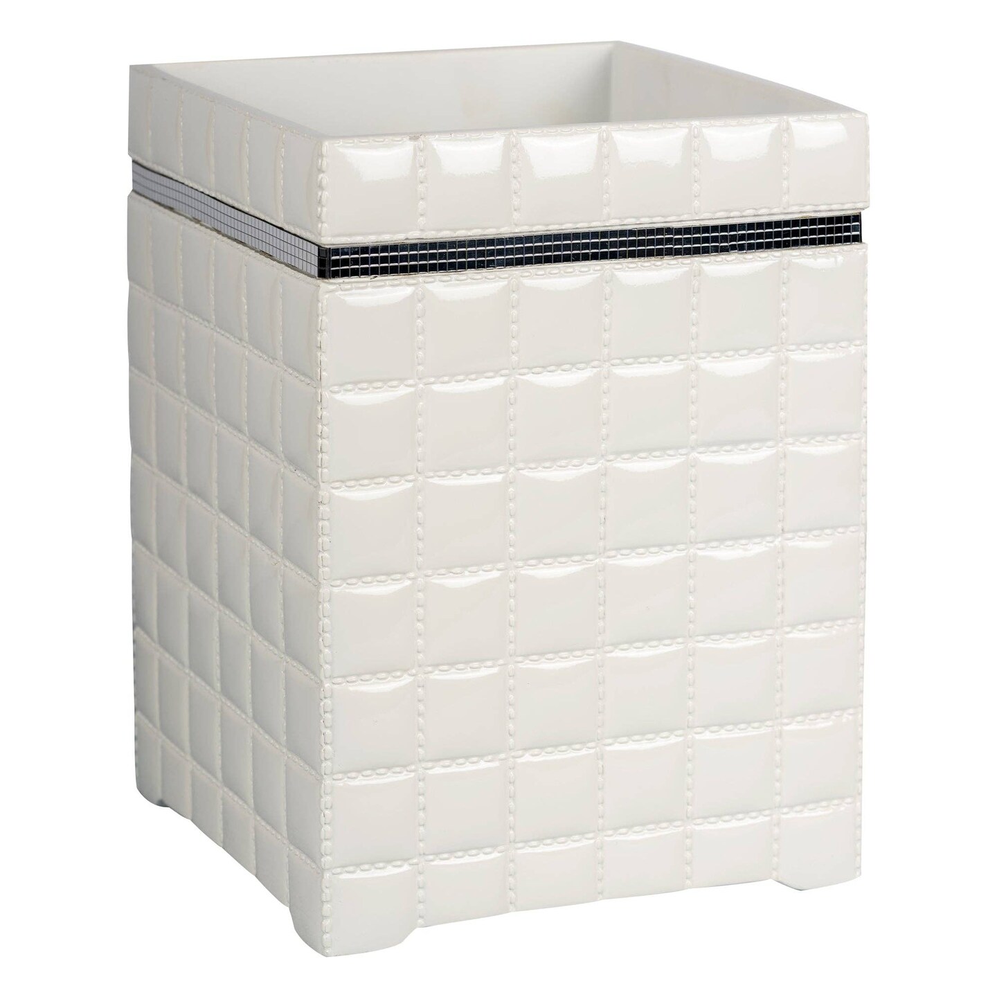 Resin Wastebasket | 7QT | White | Modern Waste Bin for Home or Office