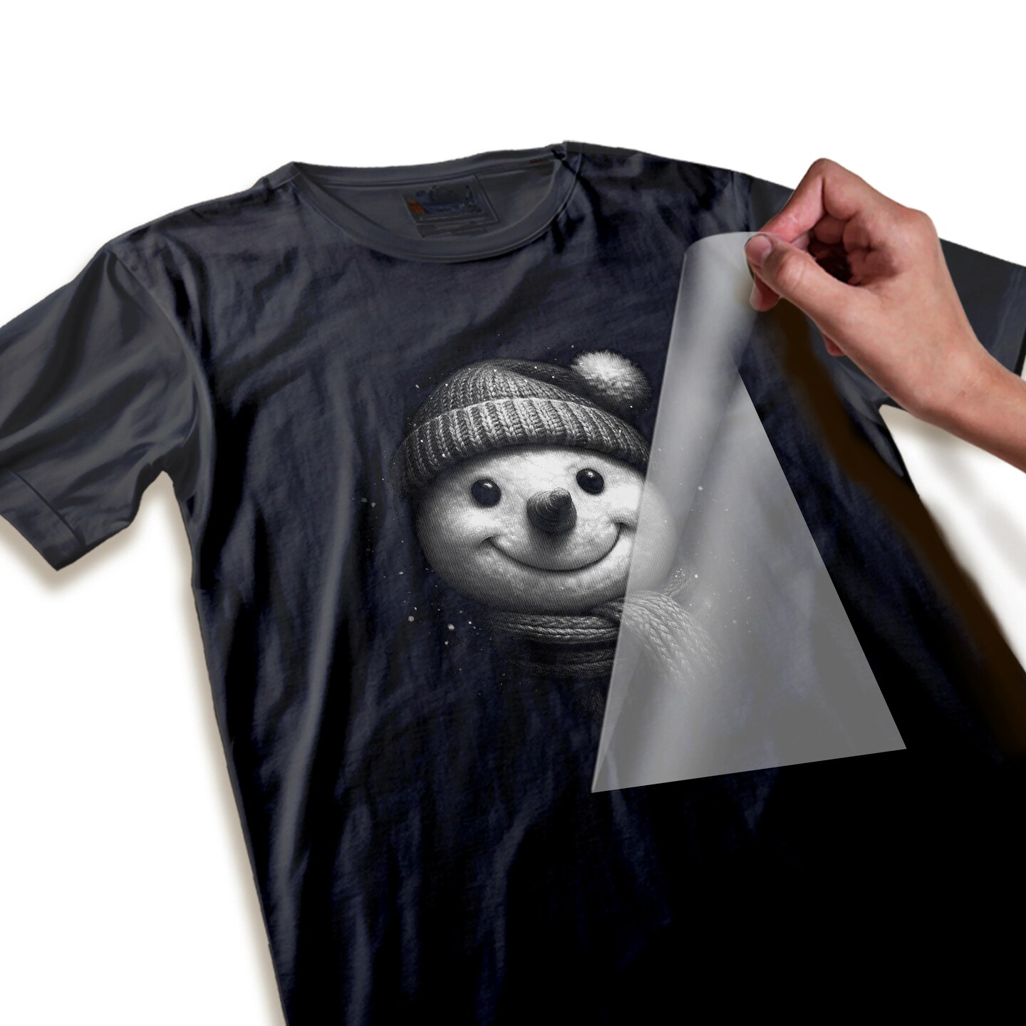 Christmas DTF Transfer - Halftone Snowman Winter Hat Ready to Press