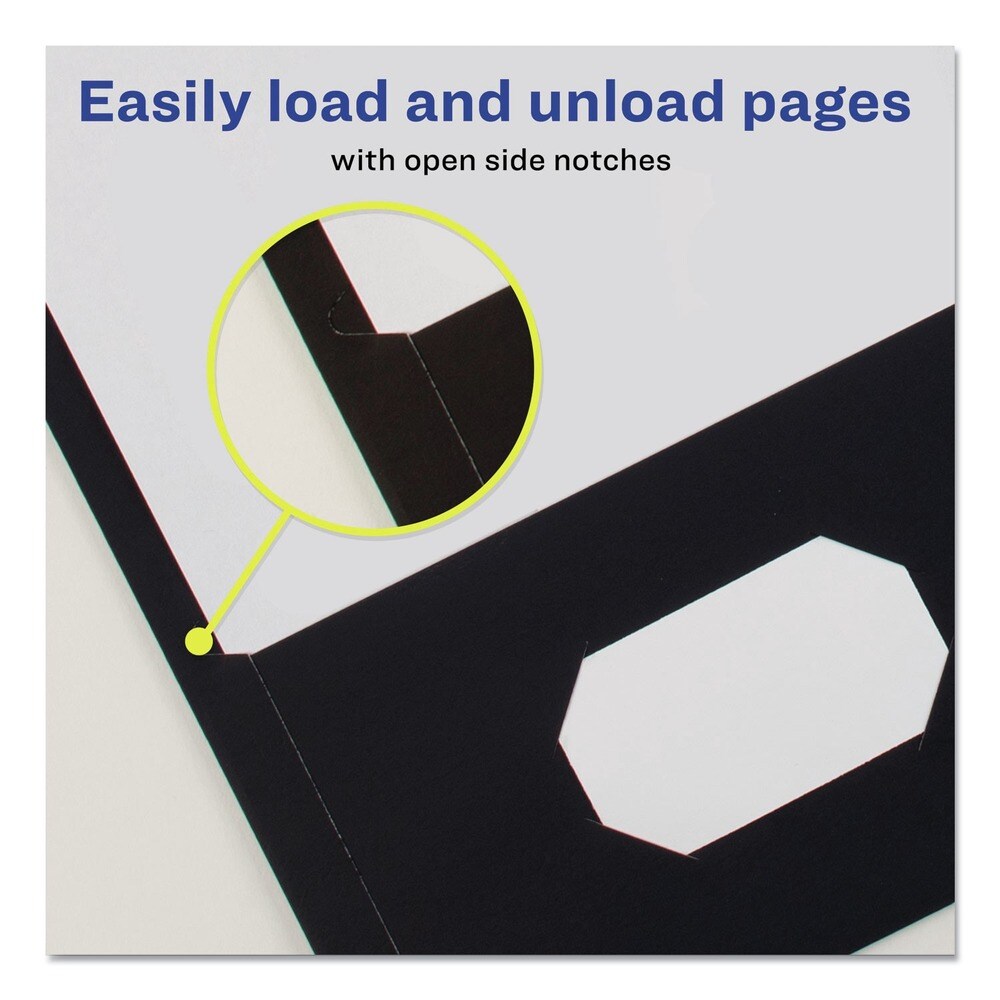 Avery 40 Sheet Capacity 11 in. x 8.5 in. Two-Pocket Folder - Black (25/Box)