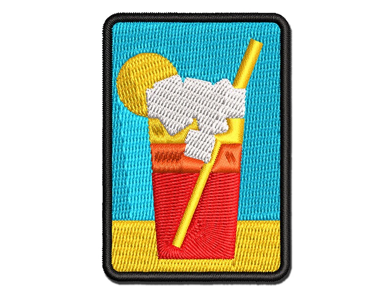Tropical Fruit Drink Citrus Slice Multi-Color Embroidered Iron-On or Hook & Loop Patch Applique